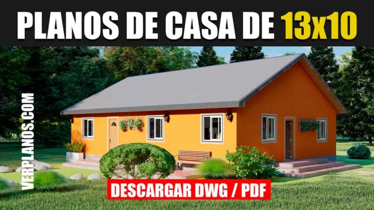 Plano de casa sencilla bonita y economica de 1 piso con 3 dormitorios gratis en autocad y pdf