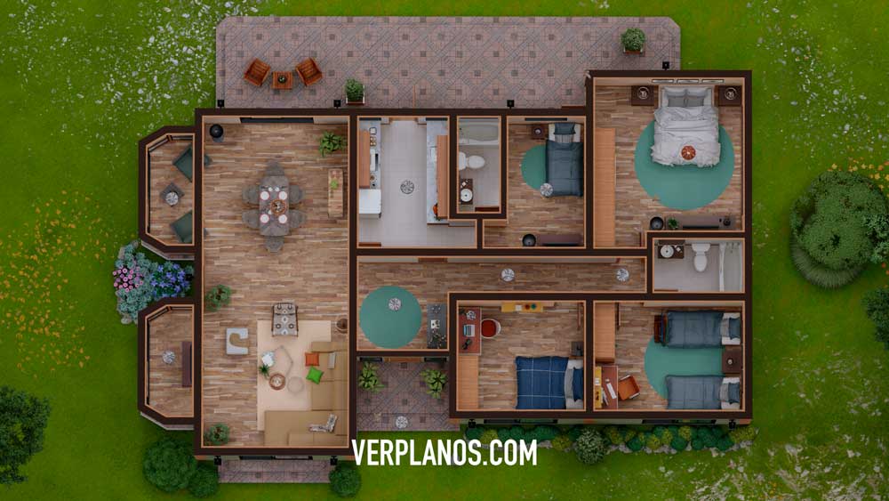 Vista previa en planta plano de casa