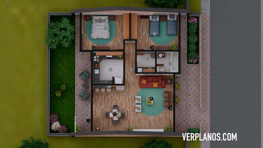 Vista previa en planta de su distribución