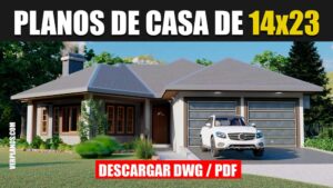 Plano de casa amplia y cómoda con 4 dormitorios y 2.5 Baños (DWG / PDF)