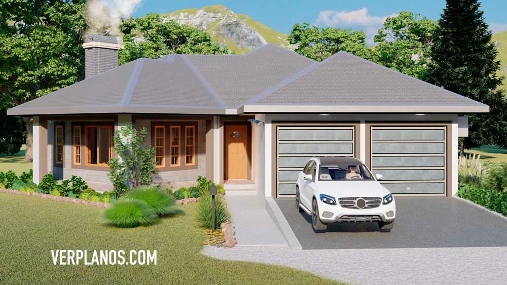 Plano de casa vista previa de su fachada