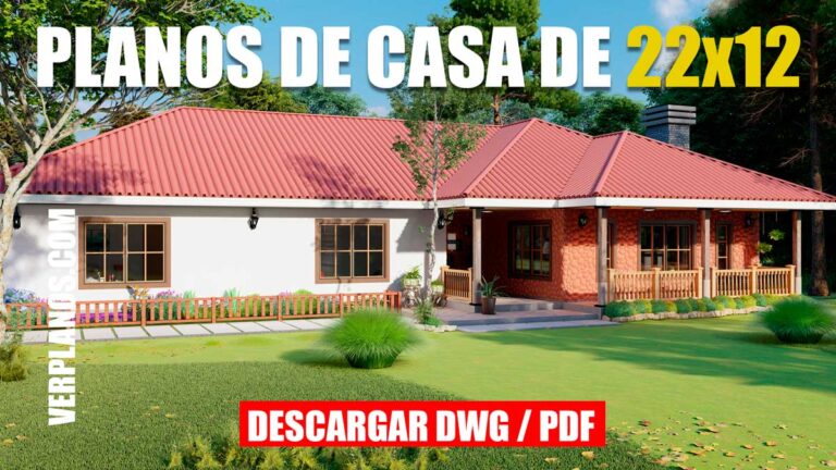 Planos de casa grande y comoda de 3 dormitorios y 2 baños en 1 piso