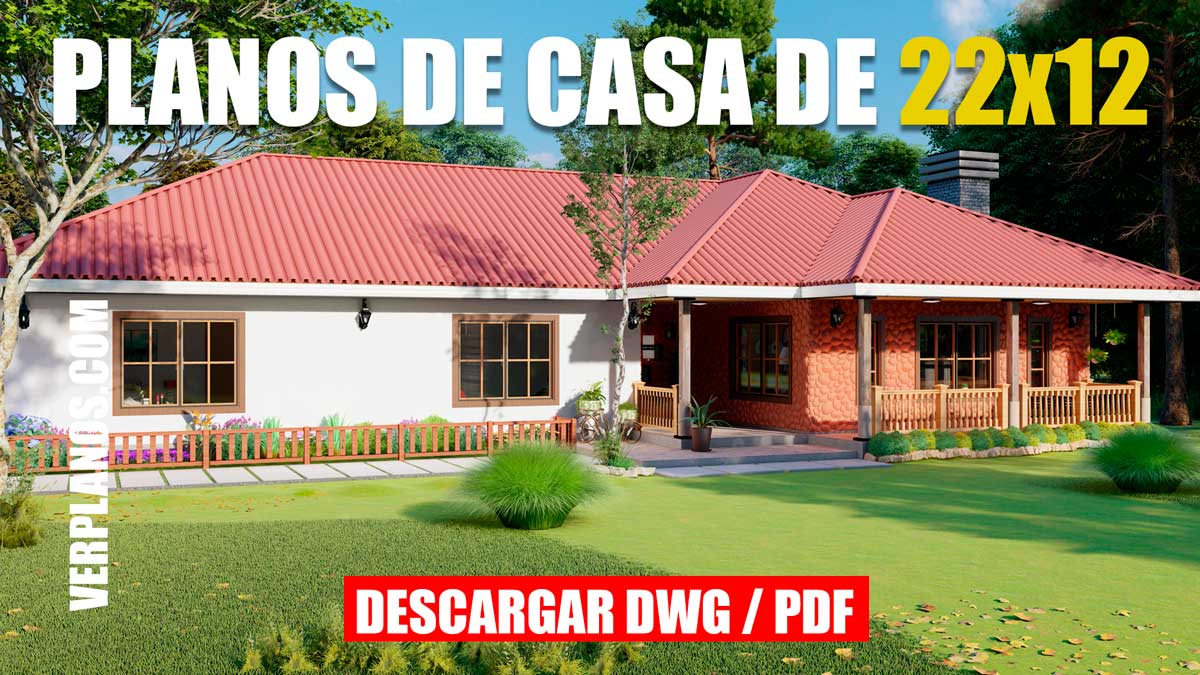 Planos de casa grande y comoda de 3 dormitorios y 2 baños en 1 piso