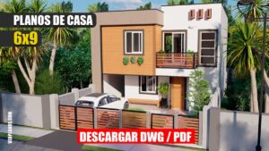 Planos de Casa Moderna y Económica de 2 Pisos (DWG / PDF)