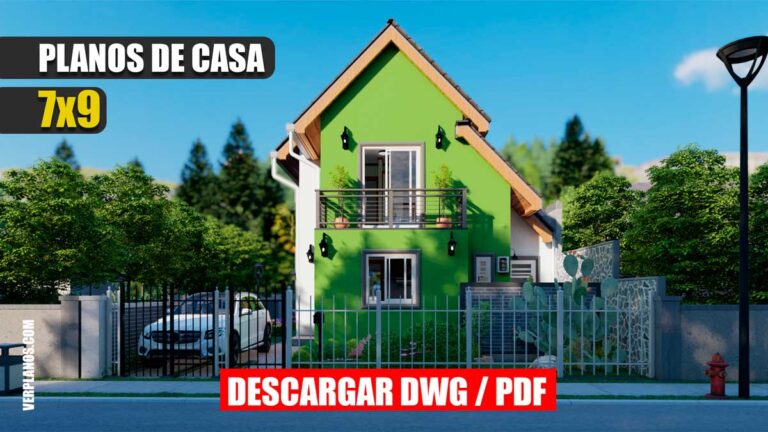 Planos de casa económica de 2 pisos y 3 dormitorios con 3 baños gratis en autocad y pdf gratis descargar