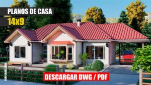 Hermoso Plano de Casa Prefabricada Pequeña y Económica (DWG / PDF)