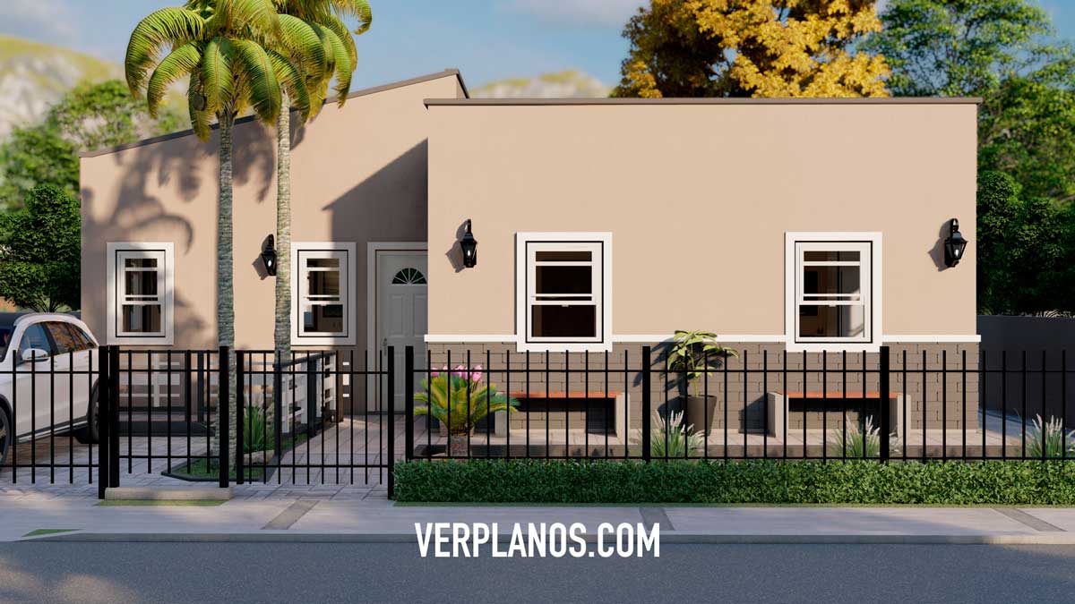 Fachada principal plano de casa economica