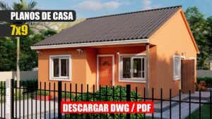 Económica Idea de Plano de Casa de 3 dormitorios y 2 baños