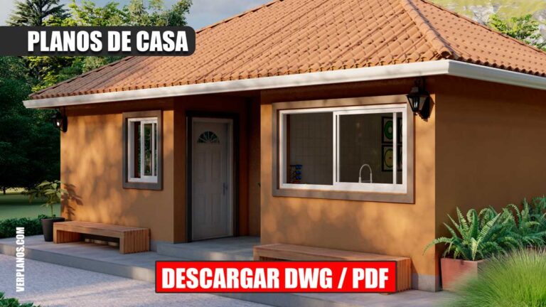 Plano de Casa de Campo con 3 Dormitorios y 2 Baños