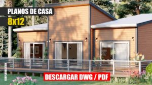 Planos de Cabañas: Casa de 1 piso y 2 dormitorios con 1 baño