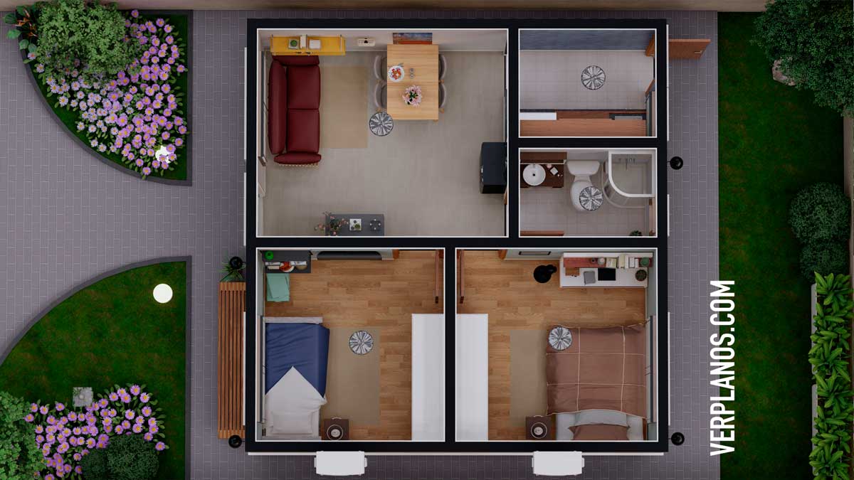 Vista previa de su planta plano de casa economica