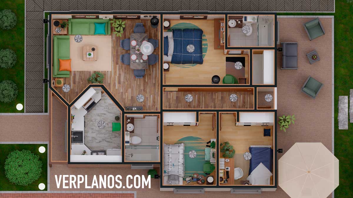 Vista previa de su Planta planos de casa económica de 1 piso