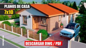 Planos de Casa con 3 Dormitorios y 2 Baños de 1 Piso (DWG / PDF)
