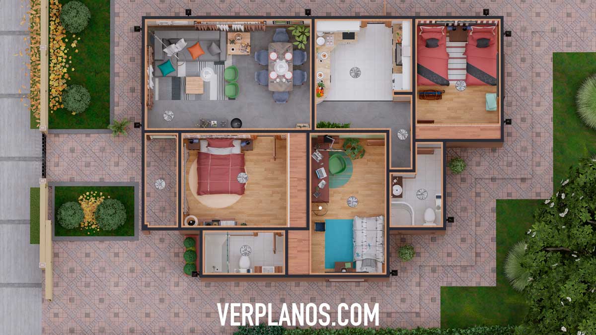 Vista previa de su planta y distribución