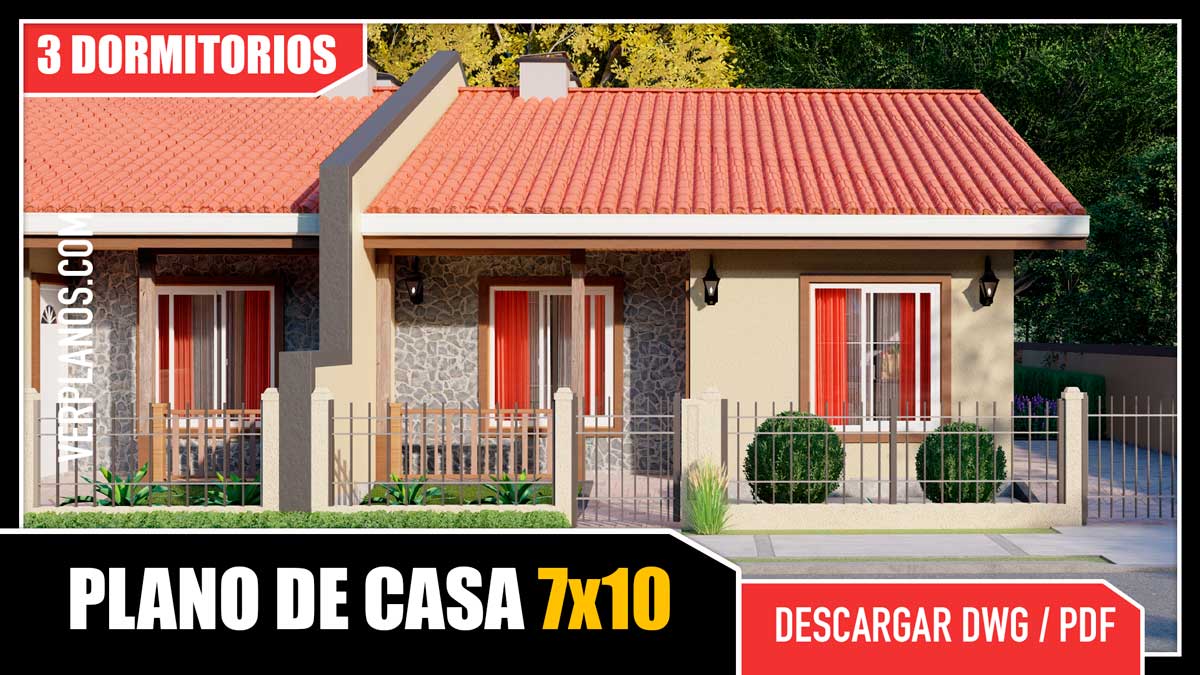 Planos de casa duplex 3 dormitorios 2 baños gratis en pdf y autocad para descargar