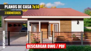 Acogedora Idea de Plano de Casa con 3 Dormitorios y 2 Baños