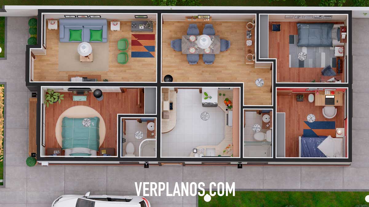 Vista previa de su planta para conocer su distribución