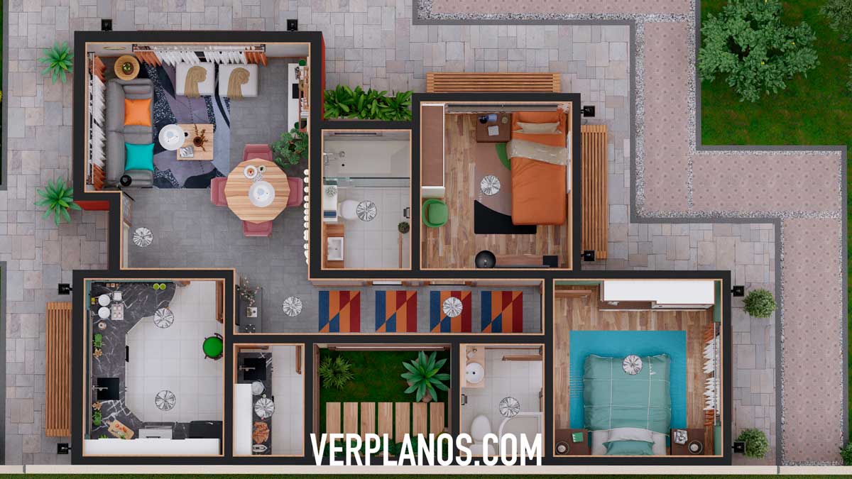 Vista previa en planta plano de casa