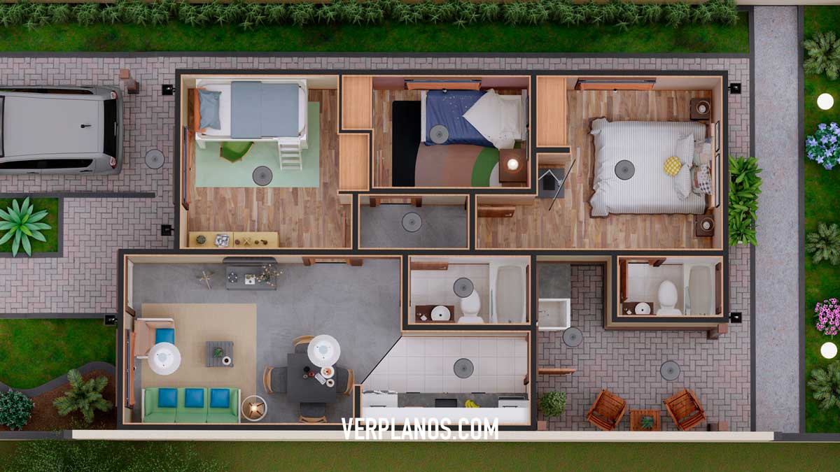 Planta última variación más grande plano de casa