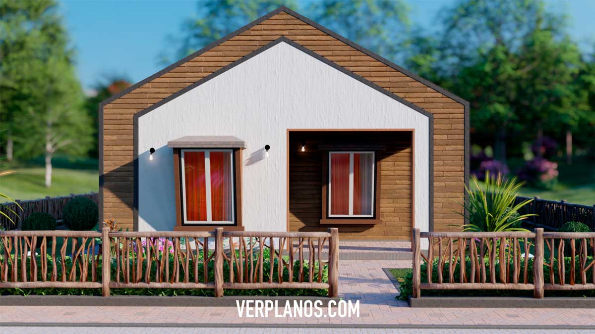 Vista previa de fachada de plano de casa pequeña y económica