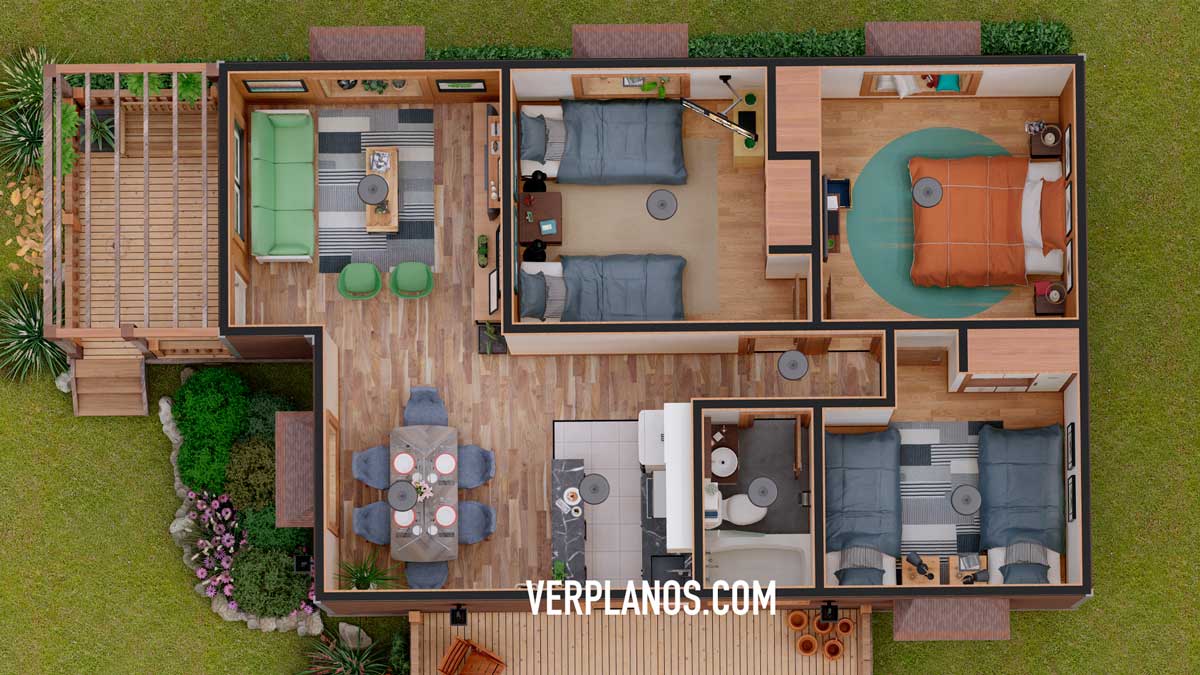 Vista previa de su planta plano de casa prefabricada