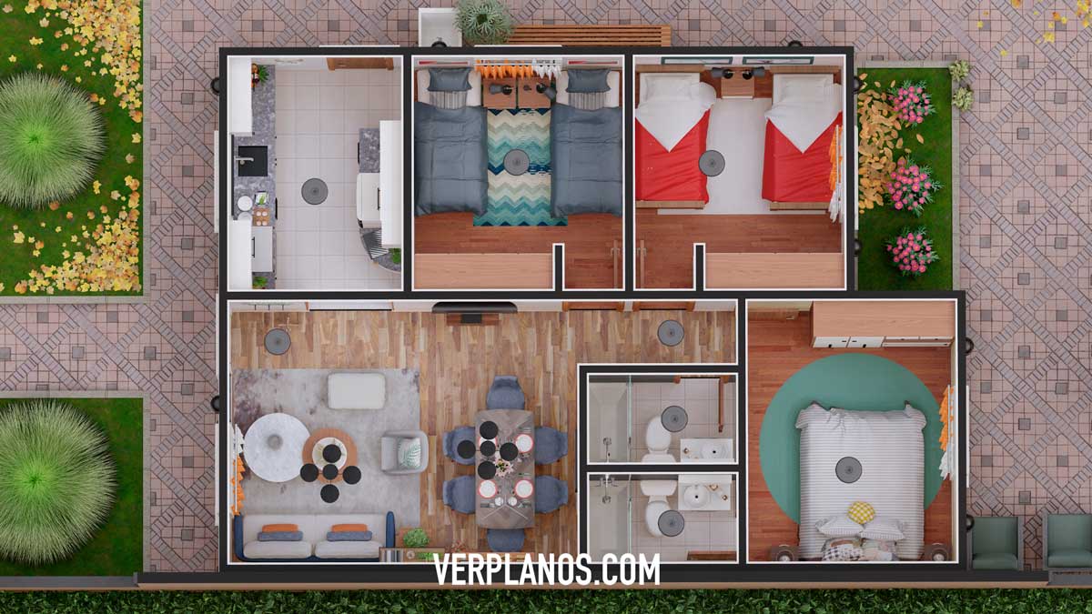 Vista previa de su planta para conocer su distribución interior