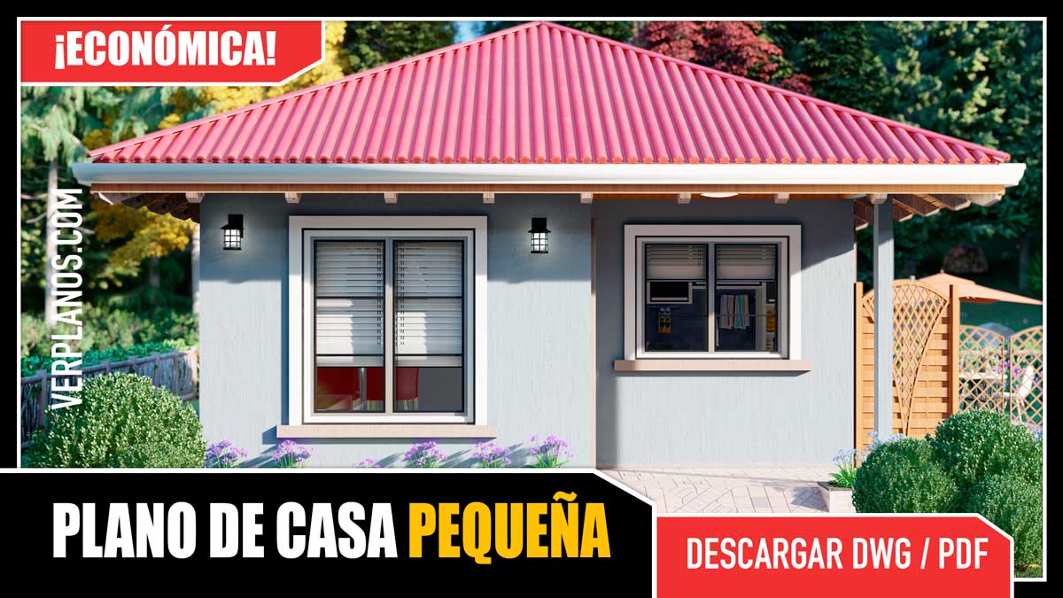 Planos de casa pequeña y económica en autocad formato dwg y pdf gratis