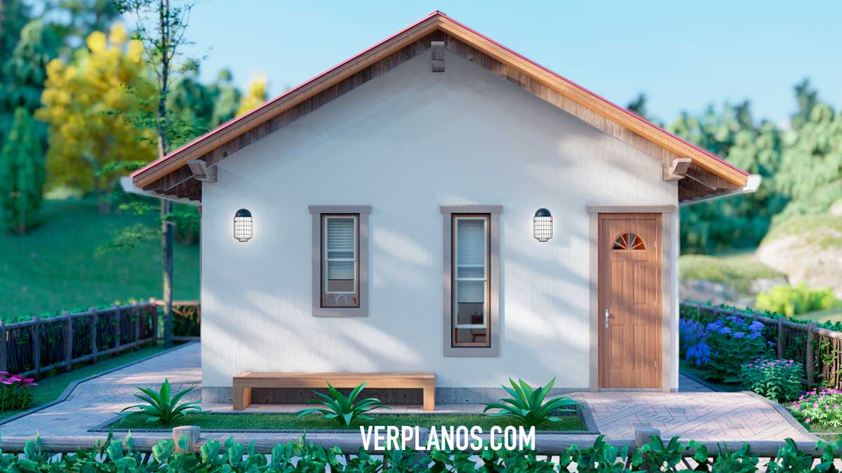 Vista previa fachada plano de casa pequeña y económica