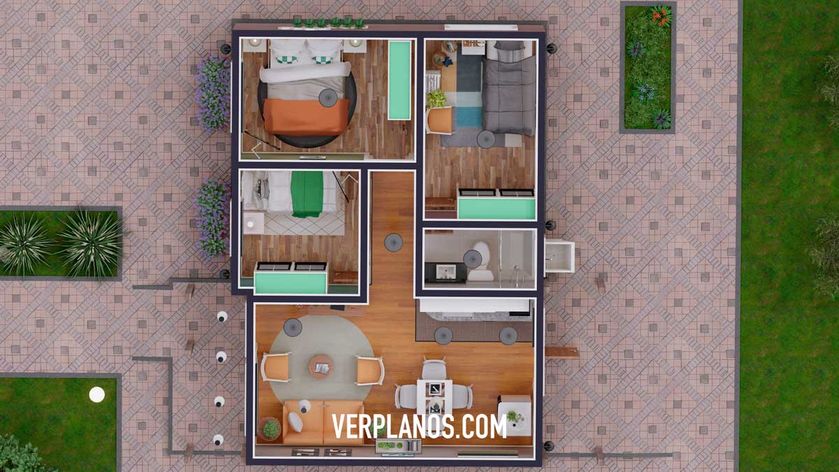 Vista previa de su planta y distribución interior