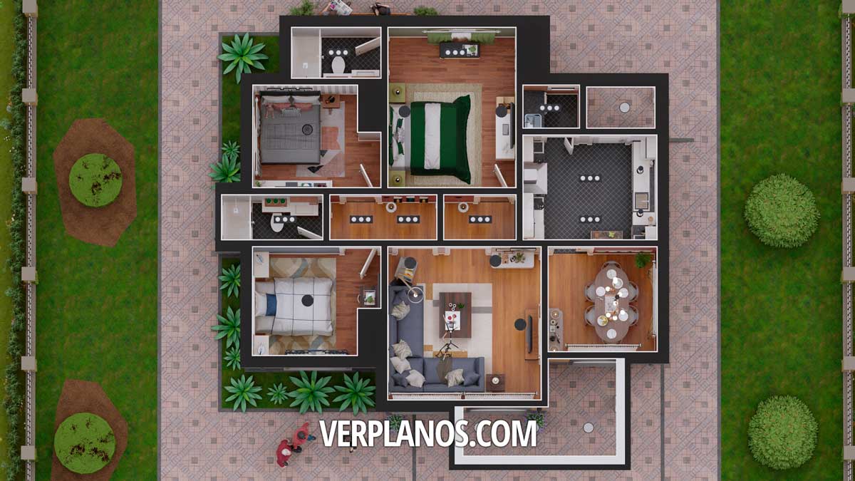 Vista en planta de su plano de casa