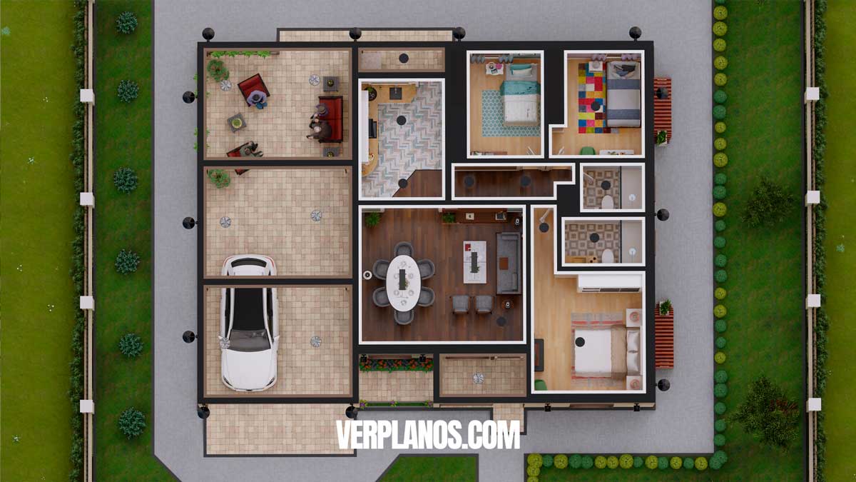 vista previa de planta distribución interior