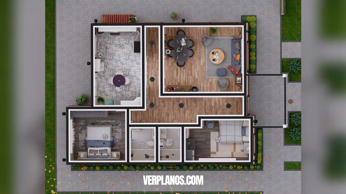 Vista previa de su planta distribución interior