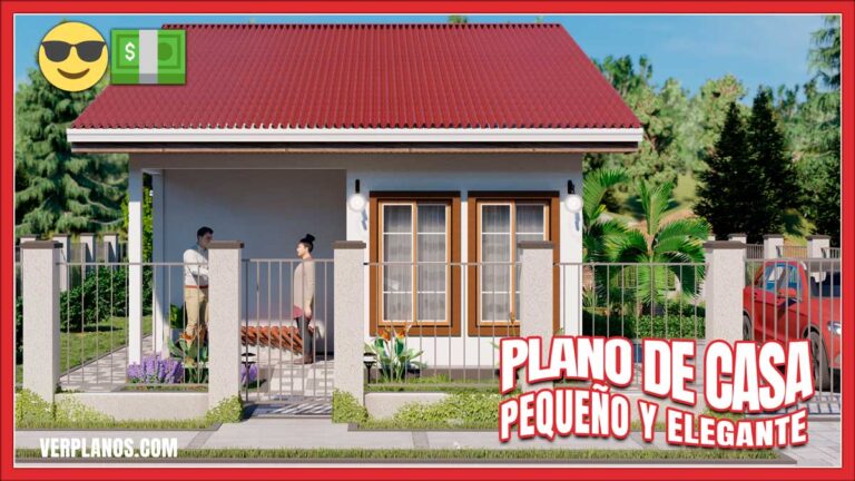 Planos de casa pequeña súper económica de 1 piso con 3 dormitorios y 2 baños