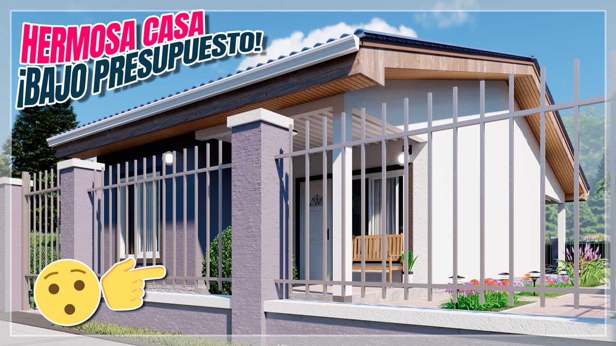 Hermoso plano de casa pequeña y económica de 3 dormitorios y 2 baños dwg y pdf