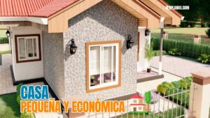 Plano de Casa Pequeña con 50m2 aprox. (3 Dormitorios)