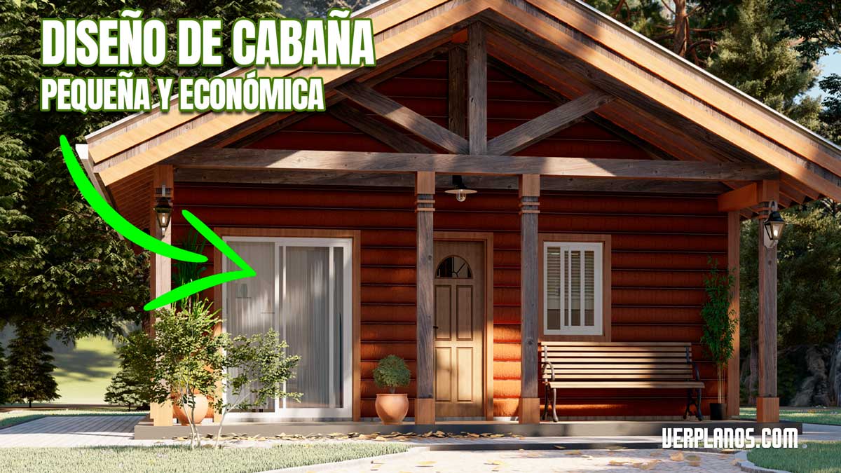Diseño de casa de campo o cabaña casa prefabricada gratis en autocad y pdf descargar