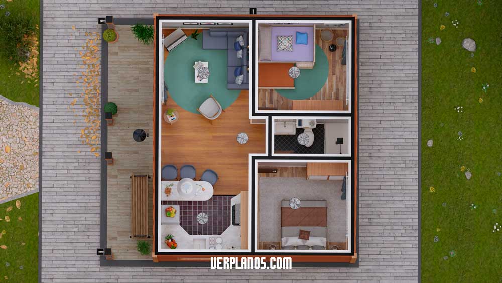 Plano del diseño de casa de campo