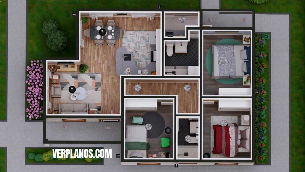 Vista previa de su planta y distribución interior