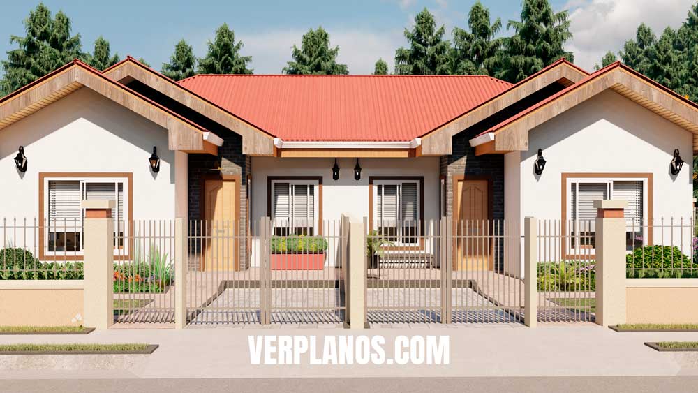 Fachada construcción pareada