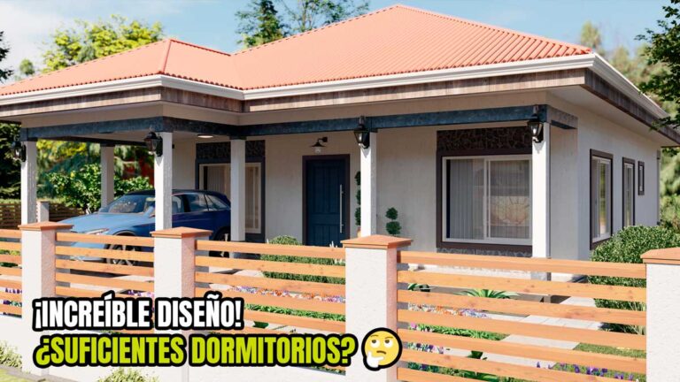 Plano de casa con 3 dormitorios y 2 baños con un diseño económico plano de casa gratis descargar dwg pdf
