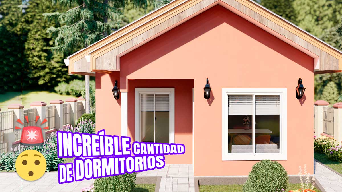 Increíble plano de casa con 4 dormitorios y 1 baño en 1 piso dwg y pdf descargar gratis