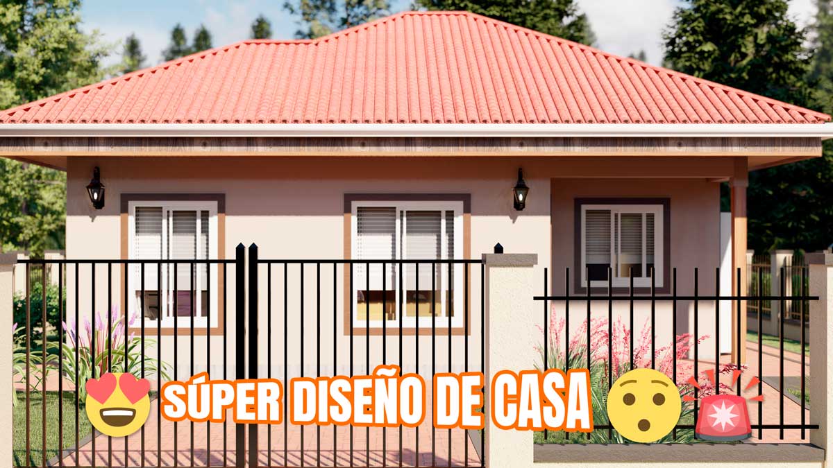 Plano de casa con 3 dormitorios 2 baños gratis en autocad y pdf