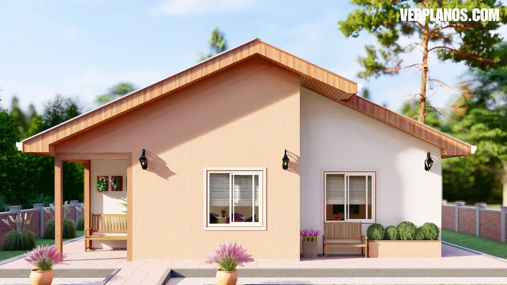 Fachada plano de casa económica