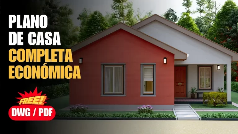Plano de casa pequeña económica y completa descargar gratis