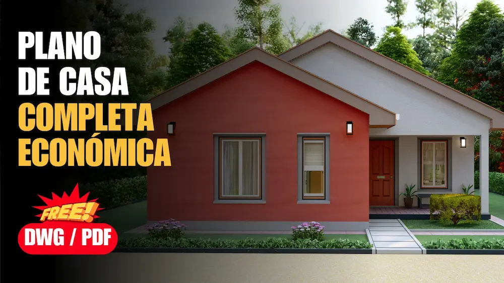Plano de casa pequeña económica y completa descargar gratis