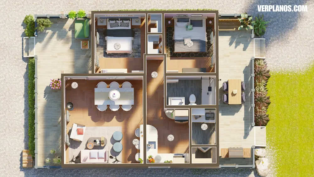 Vista en planta del plano de casa