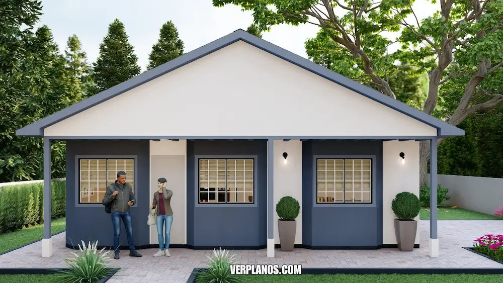 Fachada moderna de casa 8x7 metros