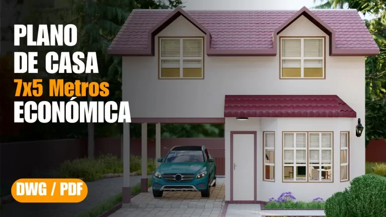 Diseño de casa 7x5 metros dos pisos con garaje