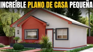 Plano de casa económica 8x7 metros con dos fachadas