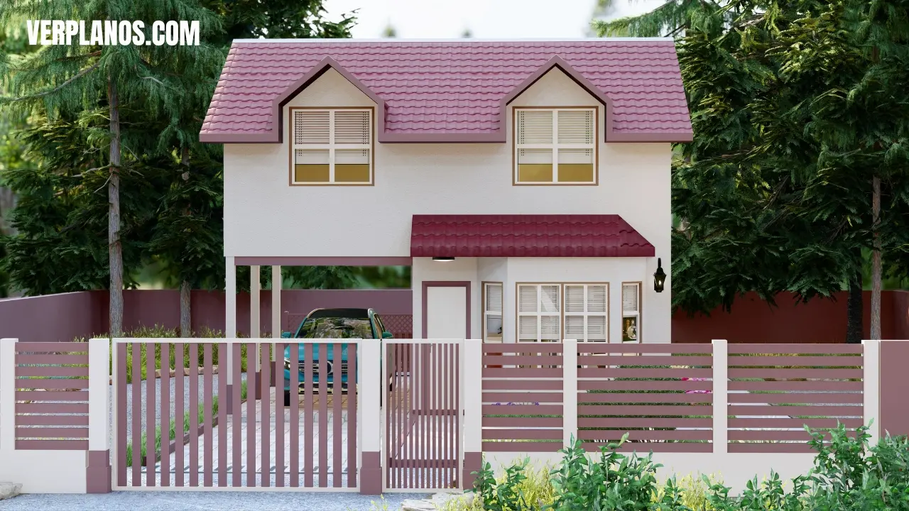 Vista fachada principal casa de 7x5 metros